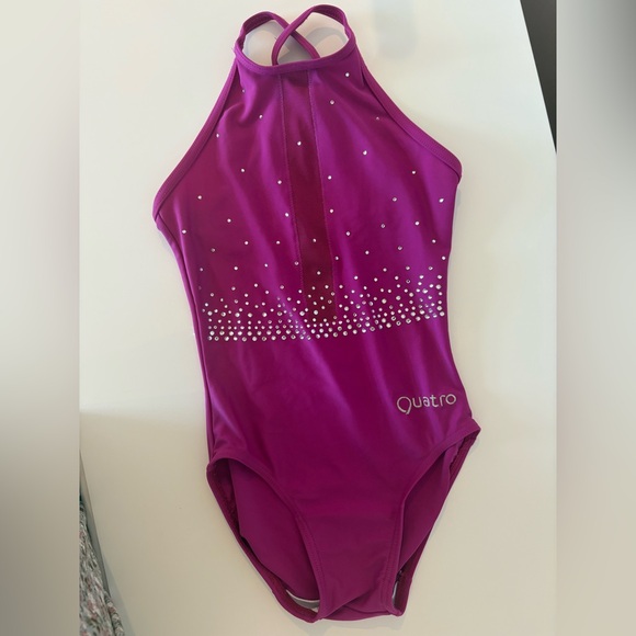 Quatro Pink Rhinestone Leotard - Picture 1 of 2
